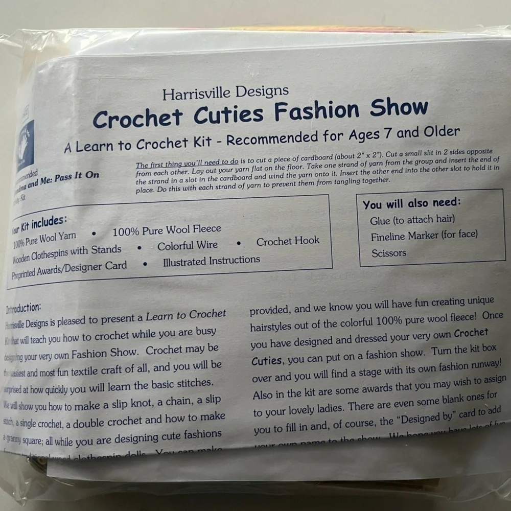 Harrisville Designs Learn to Crochet Kit: Crochet Cuties Fashion Show
